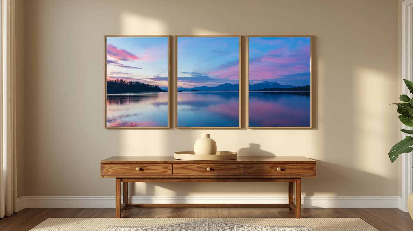 Alpine Reflections: Horizon Glow