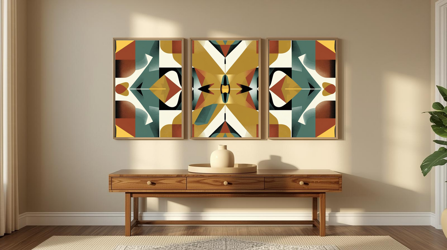 Mid Century Modern Geometric: Symmetry in Motion
