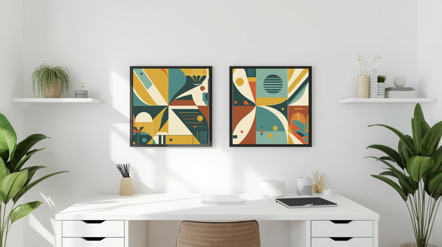 Mid Century Modern Geometric: Colorfield Orbit
