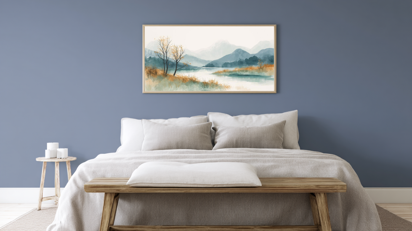 Serenity in Ink: Autumn Reflection