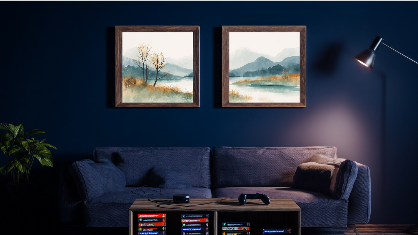 Serenity in Ink: Autumn Reflection